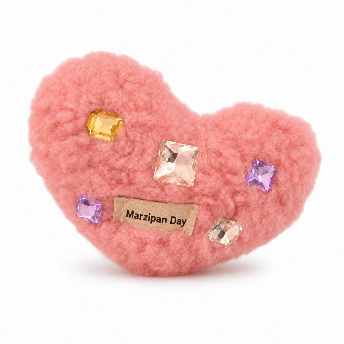 Plush Heart Phone Grip — Marzipan Day product image on white background
