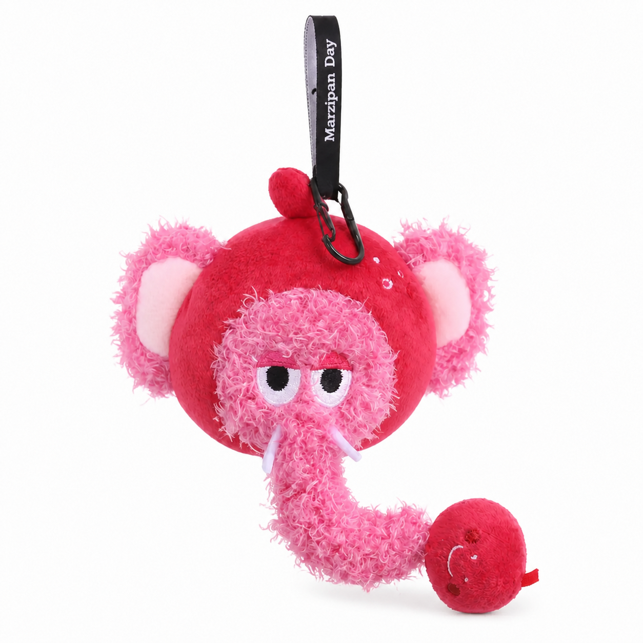 Pink Elephant Plush Bag Charm — Marzipan Day product image on white background