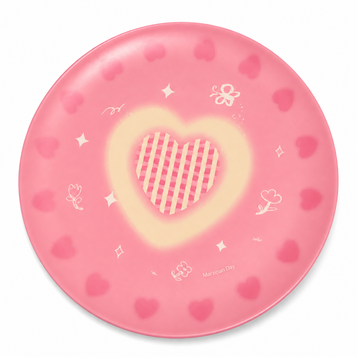 Pink Day Heart Plate — Marzipan Day product image on white background