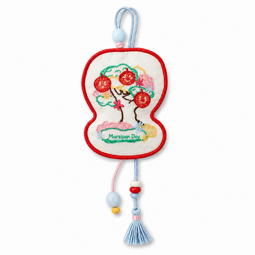 Apple Stitch Car Fragrance Charm — Marzipan Day product image on white background