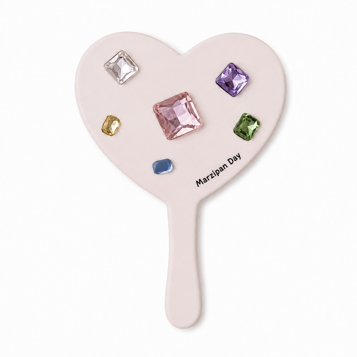 Gem Heart Handheld Mirror — Marzipan Day product image on white background