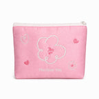 Tiny Blooms Embroidered Cosmetic Pouch — Marzipan Day product image on white background