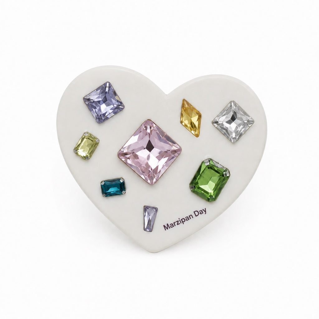 Rhinestone Heart Hair Clip — Marzipan Day product image on white background