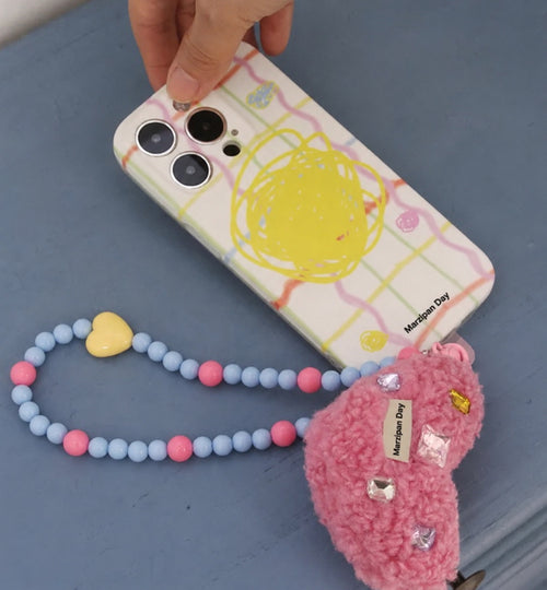 Berry Heart Phone Wrist Strap — Marzipan Day lifestyle view