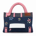 Denim Garden Hanging Tissue Holder on white background