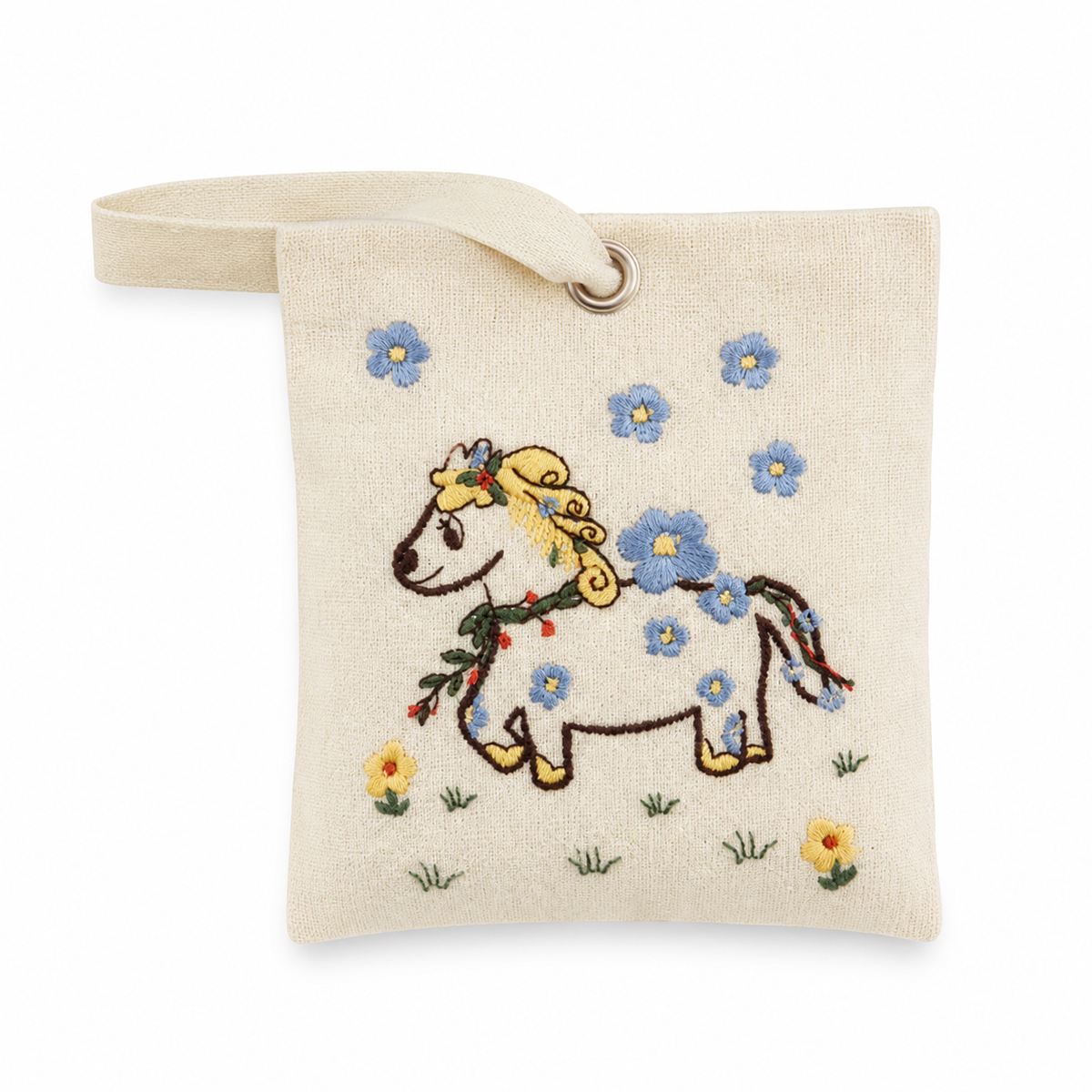 Embroidered Horse Fragrance Sachet on white background