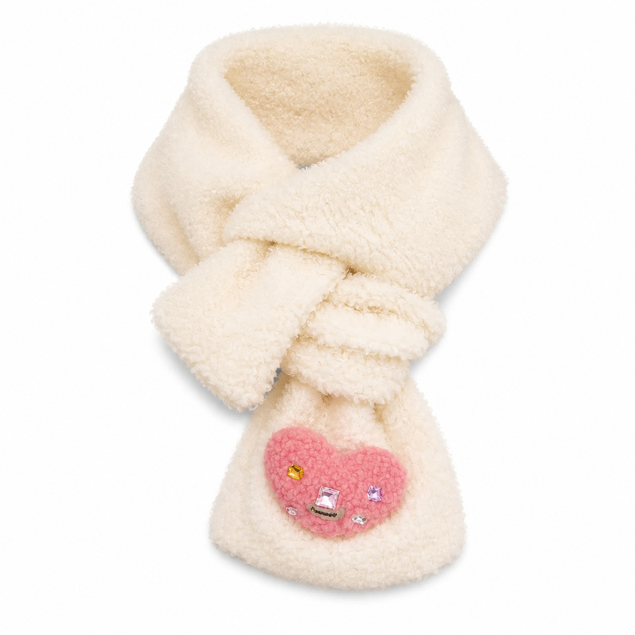 Heart Cloud Plush Scarf on white background