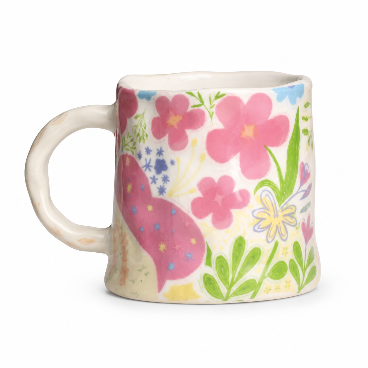 Petal Paint Ceramic Mug on white background