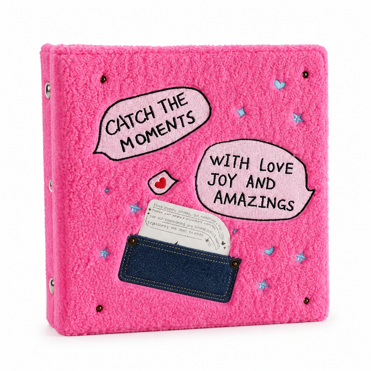 Plush Memory Photo Album on white background