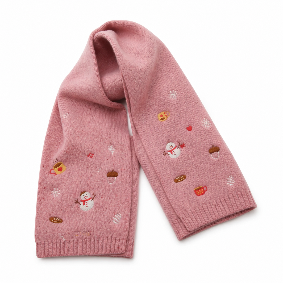 Winter Story Embroidered Scarf on white background